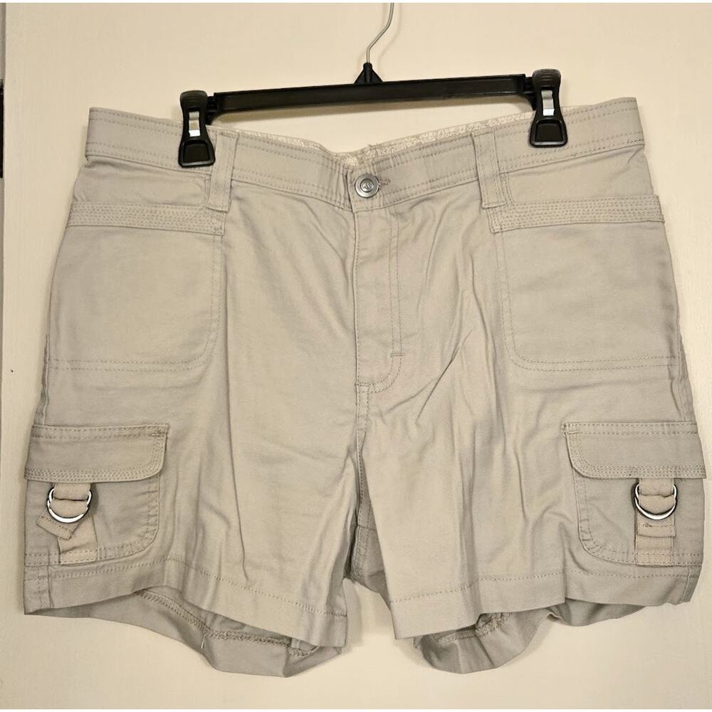 LEE Khaki Tan Cargo Shorts Stretch Utility Hiking Bermuda - Women's Sz 14 EUC